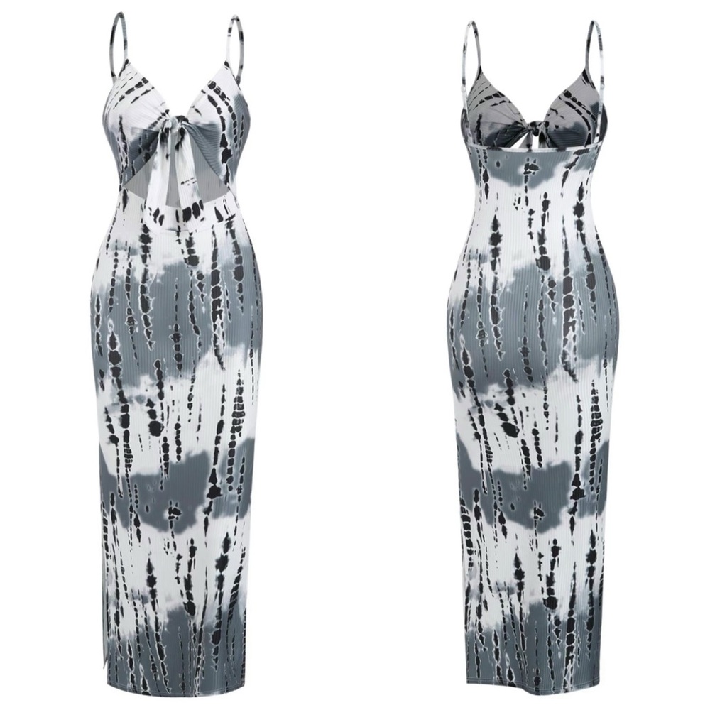 Elegant Tie-Dye Maxi Dress